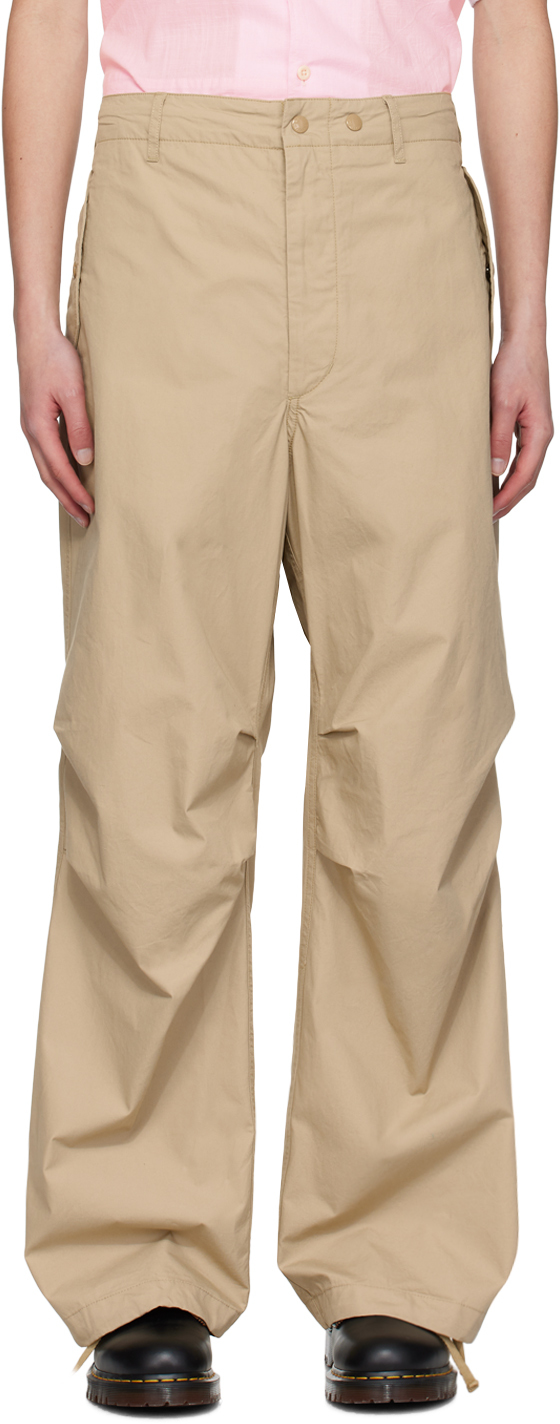 Engineered Garments Khaki Over Trousers In Zt154 B - Khaki Cott