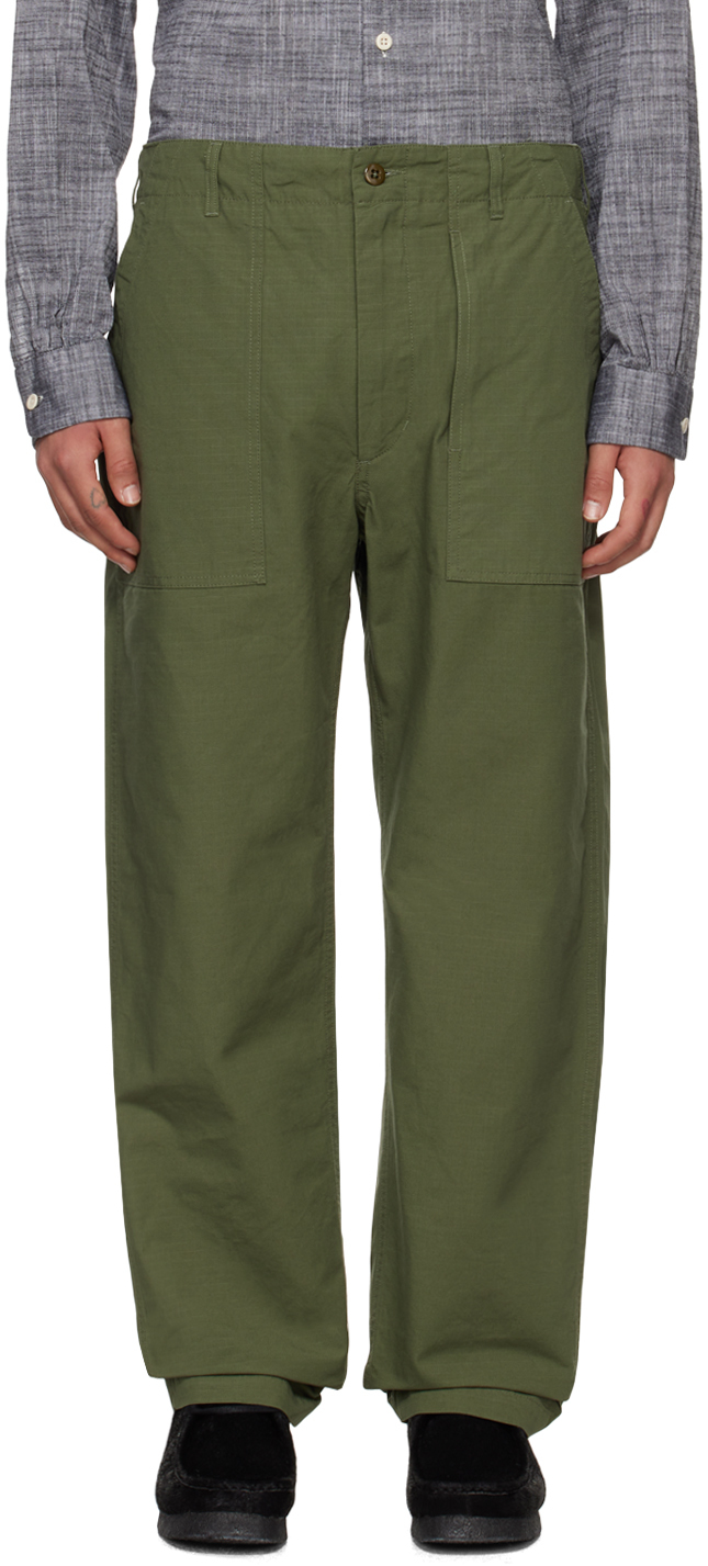 Engineered Garments: Khaki Drawstring Trousers | SSENSE Canada