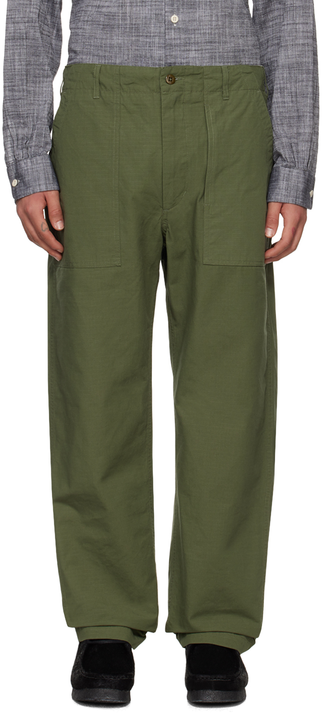 Engineered Garments Khaki Drawstring Trousers In Ct010 C - Olive Cott
