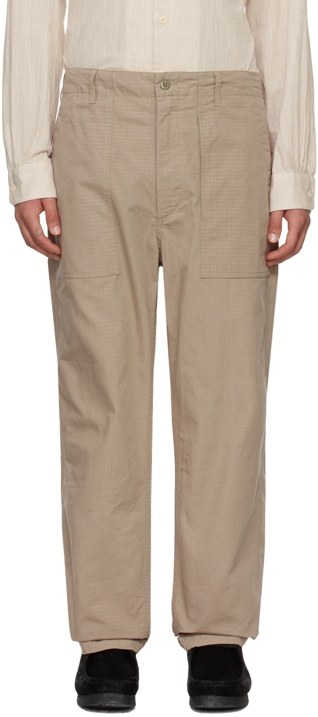 Engineered Garments Tan Drawstring Trousers In Ct030 B - Khaki Cott