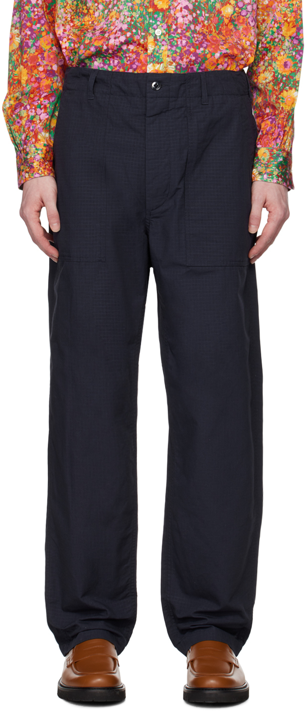 Engineered Garments Navy Fatigue Trousers In Ct114 A - Dk.navy Co