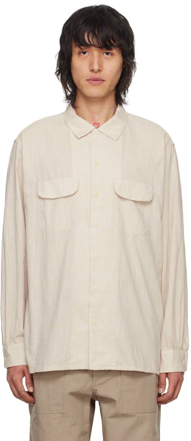 Engineered Garments Beige Classic Shirt In Sv072 A - Beige Cott