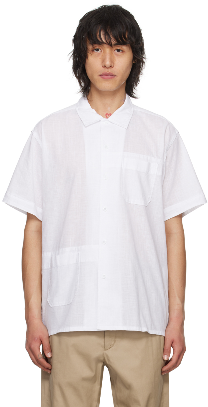 Engineered Garments White Patch Pocket Shirt In Sv068 D - White Cott