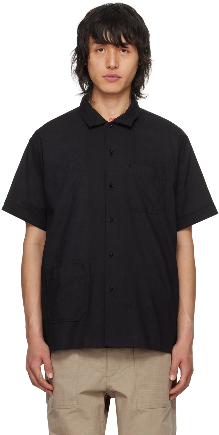 Engineered Garments Black Patch Pocket Shirt In Sv071 B - Black Cott