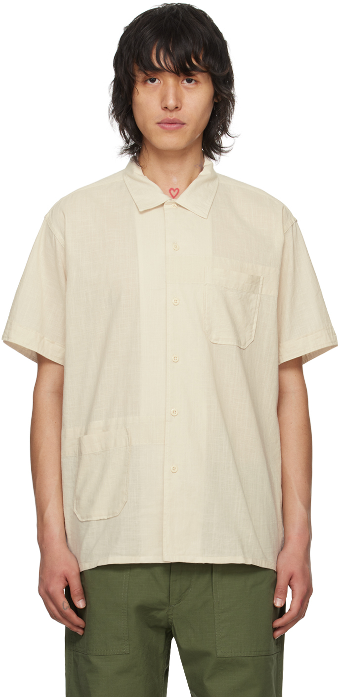 Shop Engineered Garments Beige Patch Pocket Shirt In Sv069 A - Beige Cott