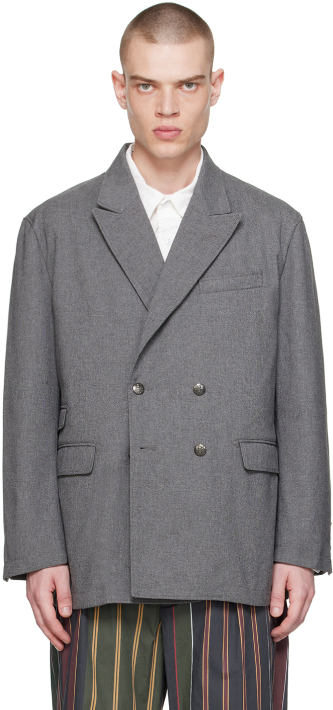 Gray Newport Blazer by Engineered Garments on Sale