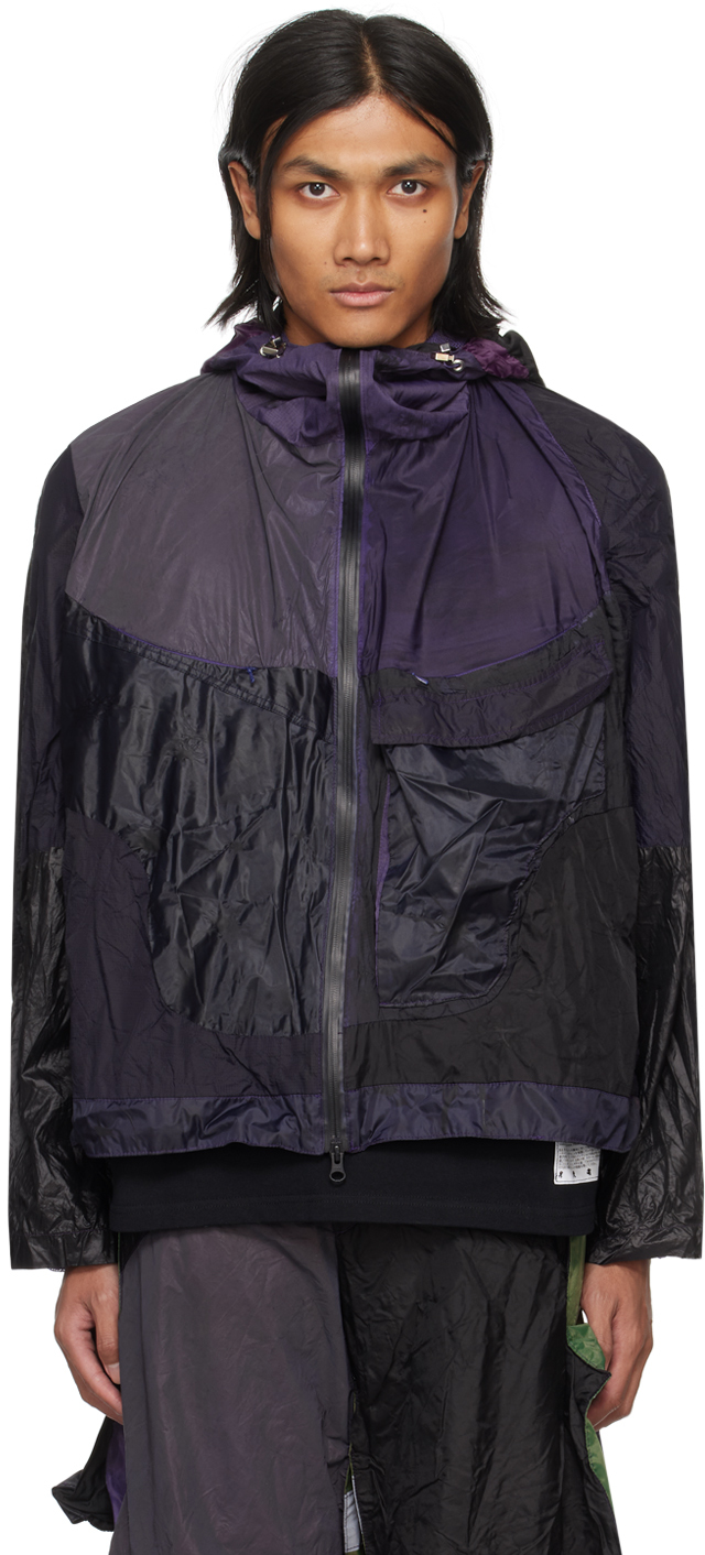 Yaku Purple & Black M Jacket In Multicolour