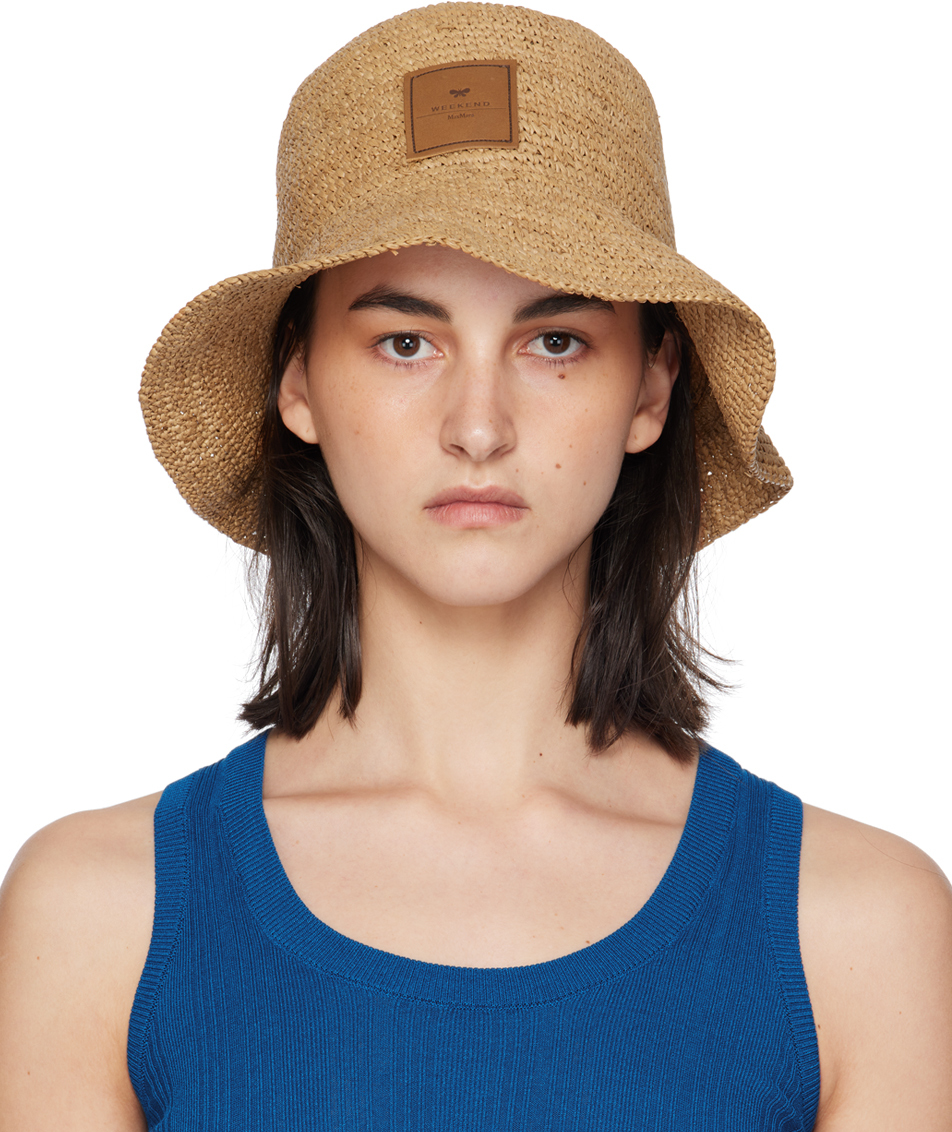 Shop Weekend Max Mara Tan Tag Hat In 2 Natural