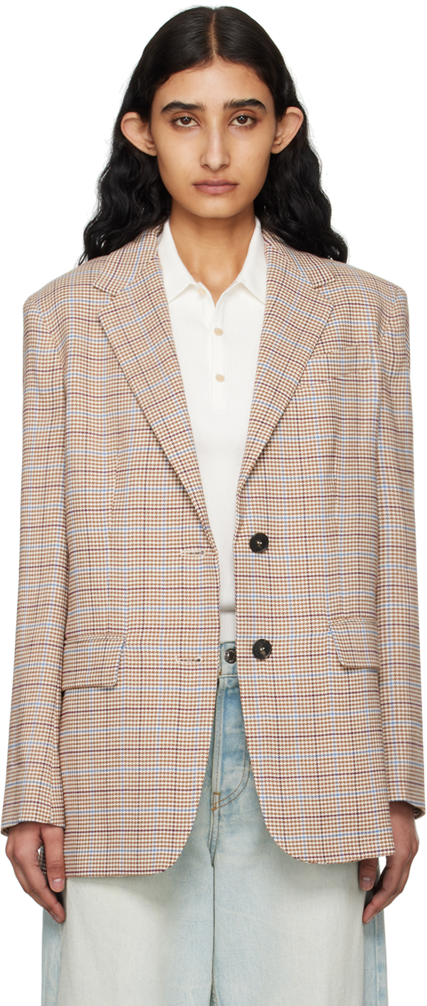 Blazer Max Mara Beige Imprimé Tatouage Sirène Coeurs Papillons - Taille 38