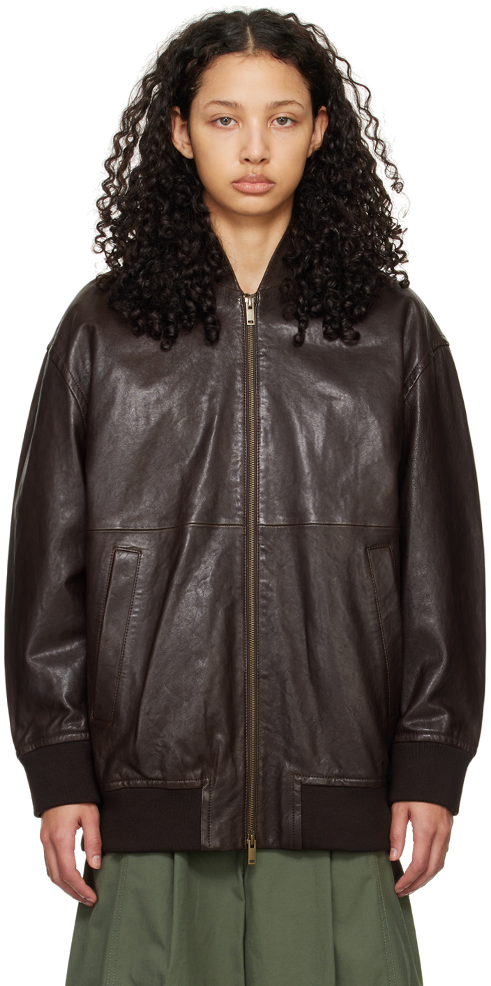 Brown Cursore Leather Jacket