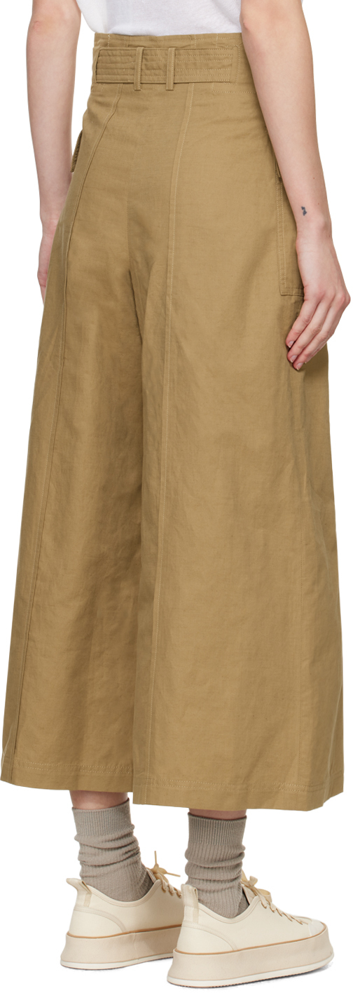 Weekend Max Mara Belted Wide Leg Pants In 3 Beige