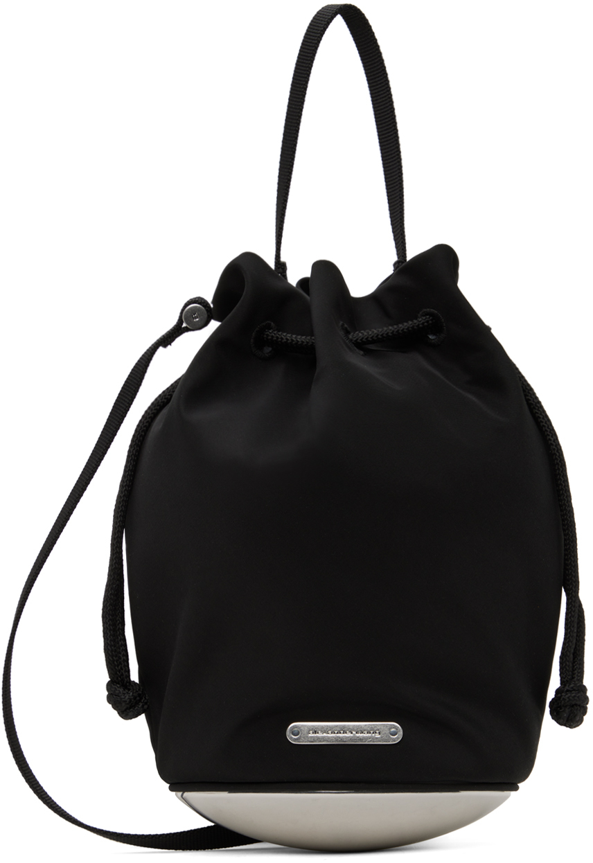 Shop Alexander Wang Black Mini Dome Bucket Bag In 001 Black