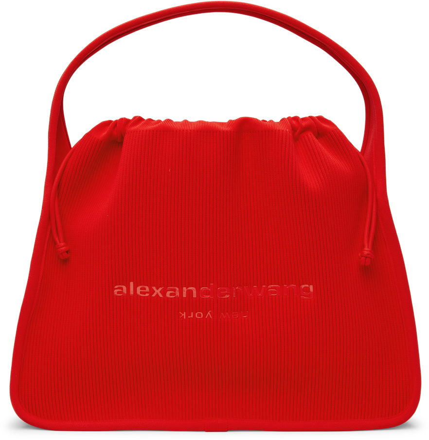 Red Ryan Large Rib Knit Bag