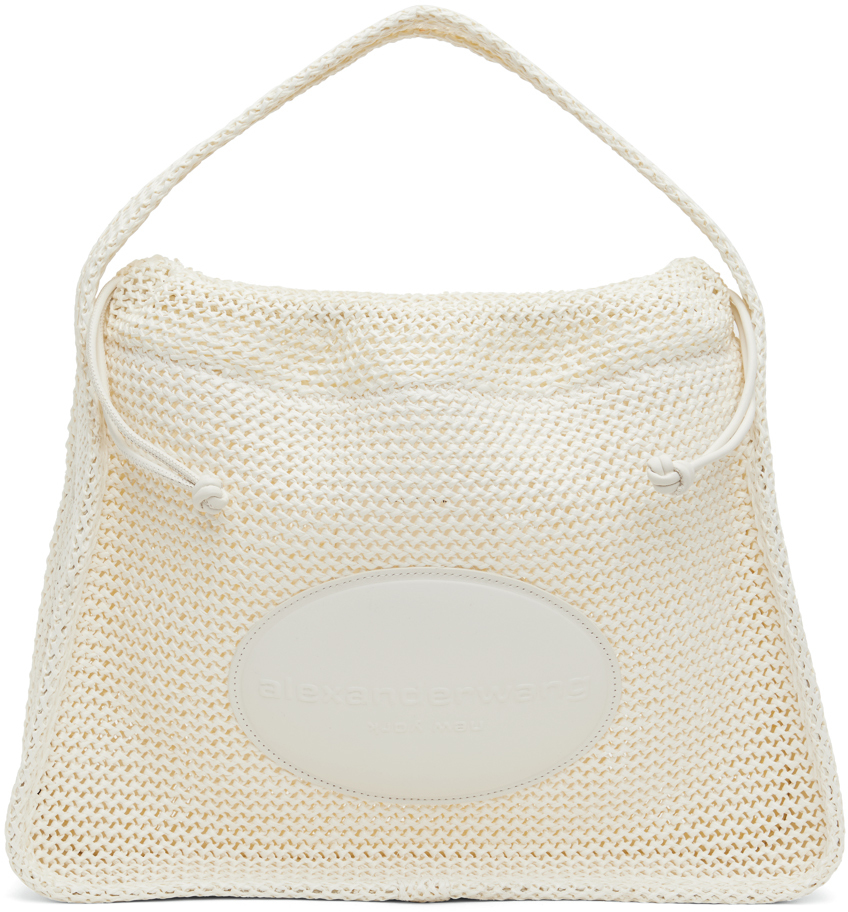 Shop Alexander Wang Off-white Ryan Large Bag In 102 Off White