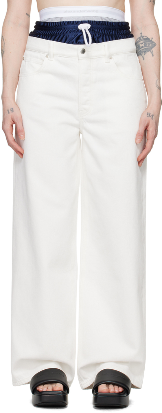Alexander Wang White Pre-styled Jeans In 120 Vintage White