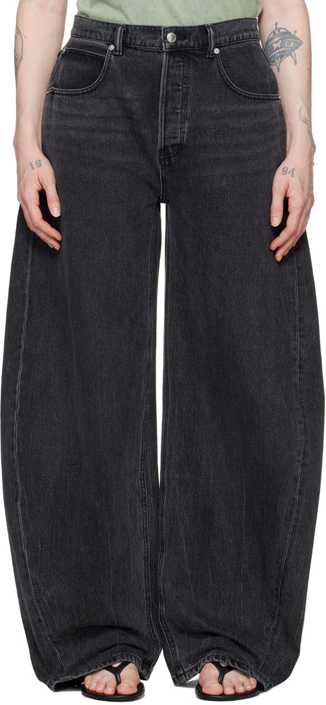 Alexander Wang Black Balloon Jeans In 031 Grey Aged