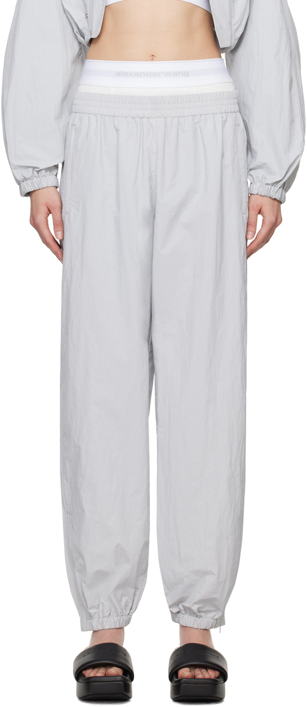Alexander Wang Grey Pre-styled Lounge Trousers In 073 Microchip