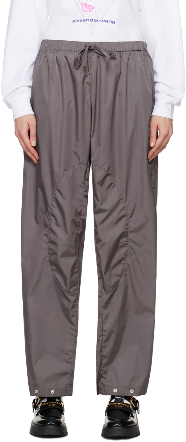 Alexander Wang Grey Articulated Lounge Trousers In 010 Charcoal