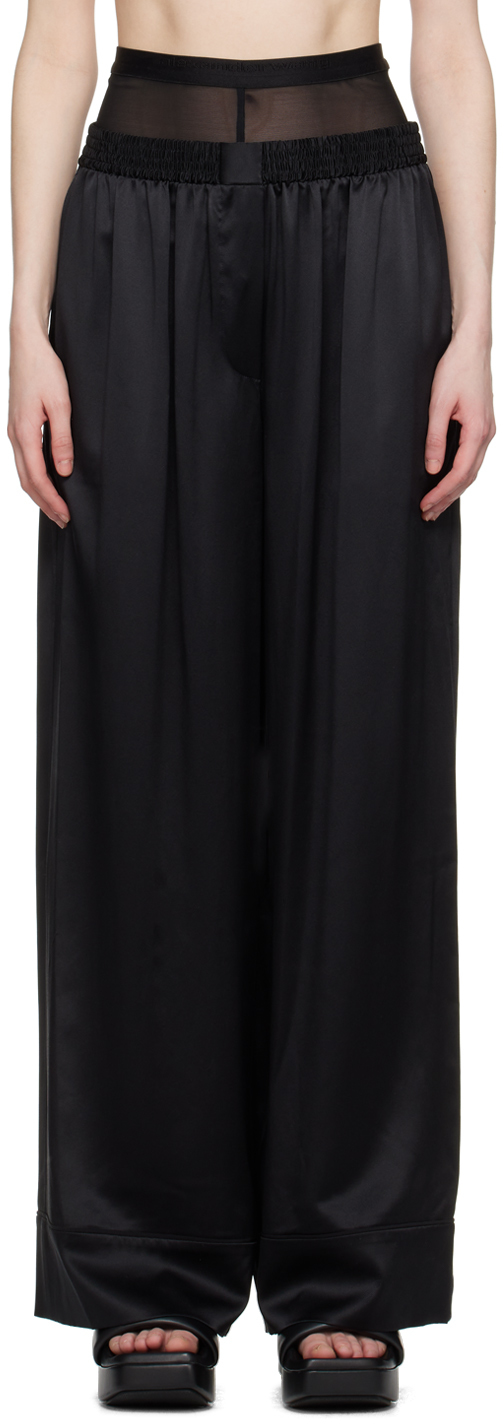 Shop Alexander Wang Black Layered Boxer Trousers In 001 Black