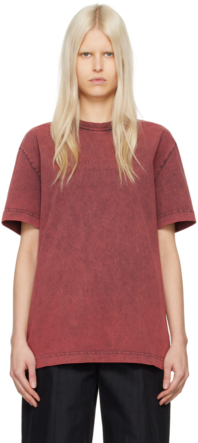 T Alexander Wang Metallic Split Back selling Top Blouse Open Panel Marled Red sz Medium