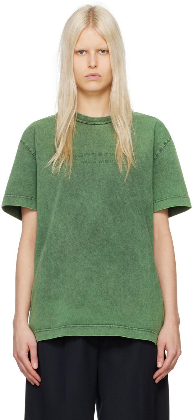 【関税込み】Alexander Wang グリーン エンボスロゴ Tシャツ Alexander Wangのグリーン エンボスロゴ Tシャツがセール中