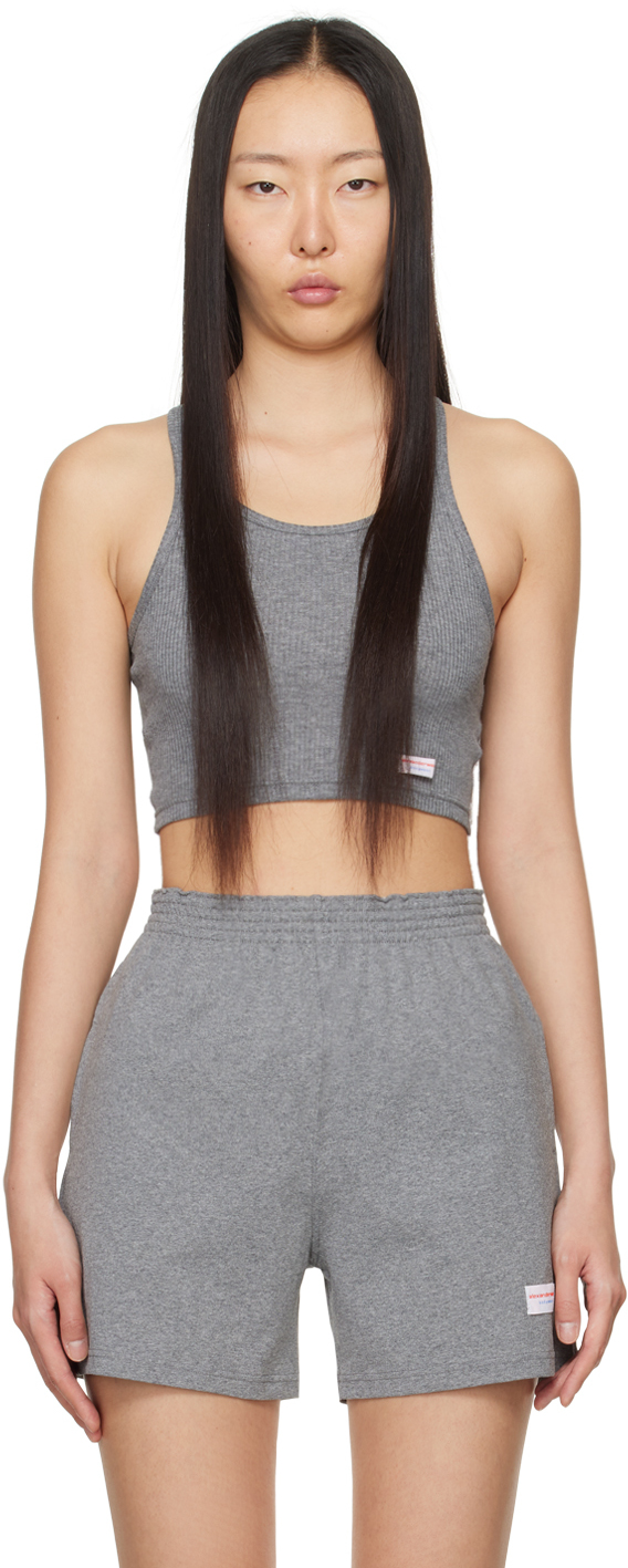 Gray Cropped Tank Top