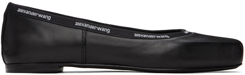 Shop Alexander Wang Black Billie Leather Ballerina Flats In 001 Black