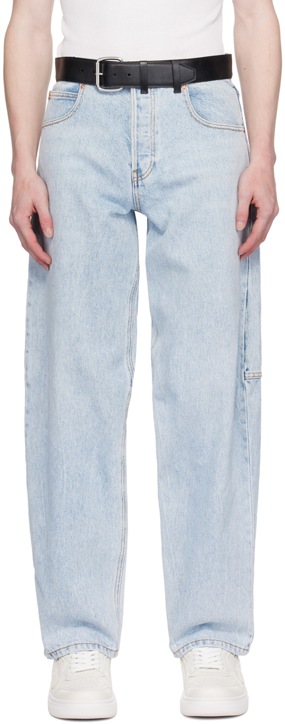 Shop Alexander Wang Blue Belted Jeans In 453 Bleach