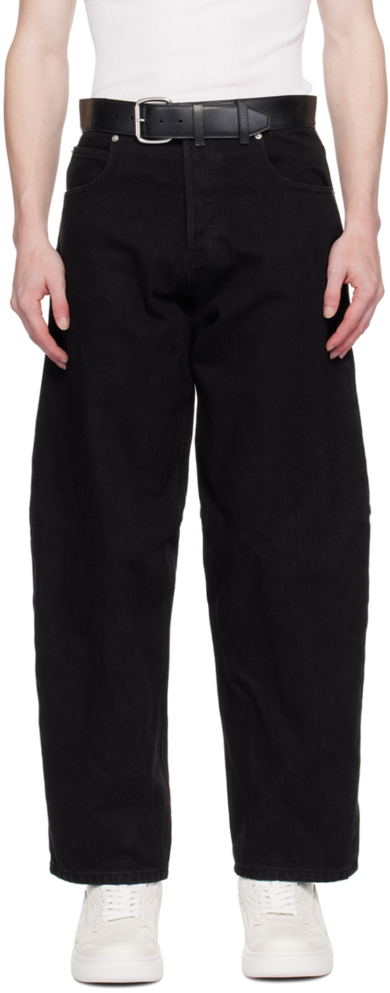 Shop Alexander Wang Black Belted Jeans In 011 Washed Black