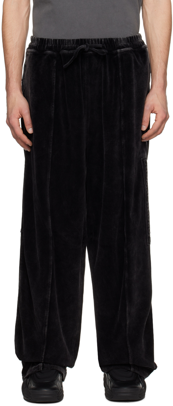 Alexander Wang Black Embossed Sweatpants In 095a Washed Pepper