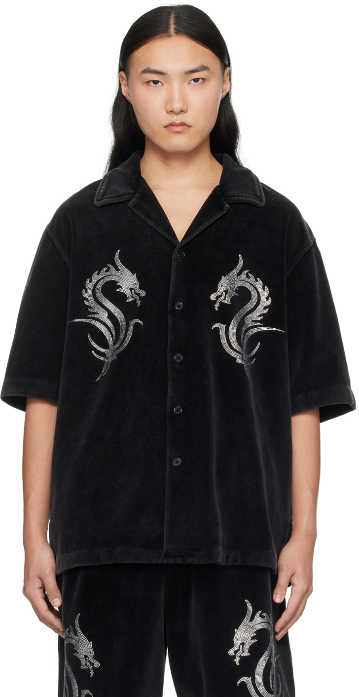 Alexander Wang Black Dragon Hotfix Shirt In 095a Washed Pepper