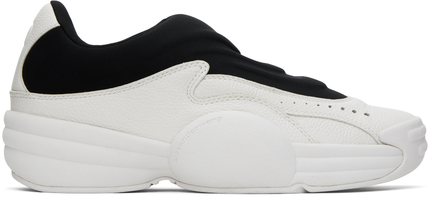 Alexander Wang White & Black Aw Hoop Slip-on Sneakers In 144 Optic White