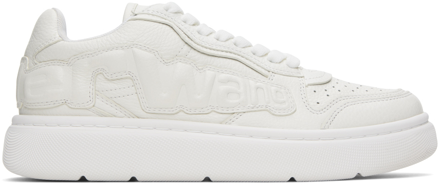 Alexander Wang White Puff Trainers In 144 Optic White