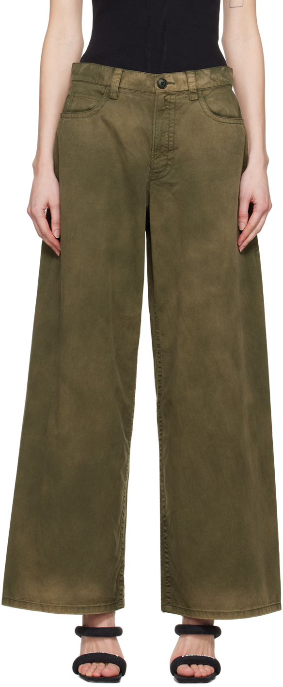 alexander wang khaki five-pocket trousers