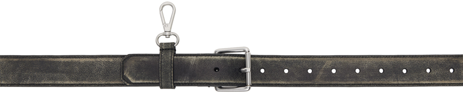 Mm6 Maison Margiela Black Pin-buckle Belt In H4524 Black/almond B