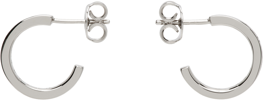 Silver Numerical Hoop Earrings