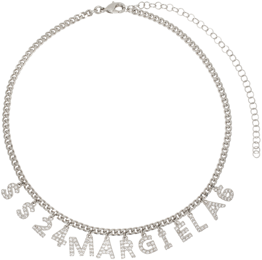 MM6 Maison Margiela: Silver Charm Letters Necklace | SSENSE Canada