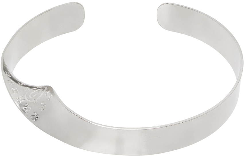 Mm6 Maison Margiela Silver Twisted Choker In 952 Brushed Silver/p