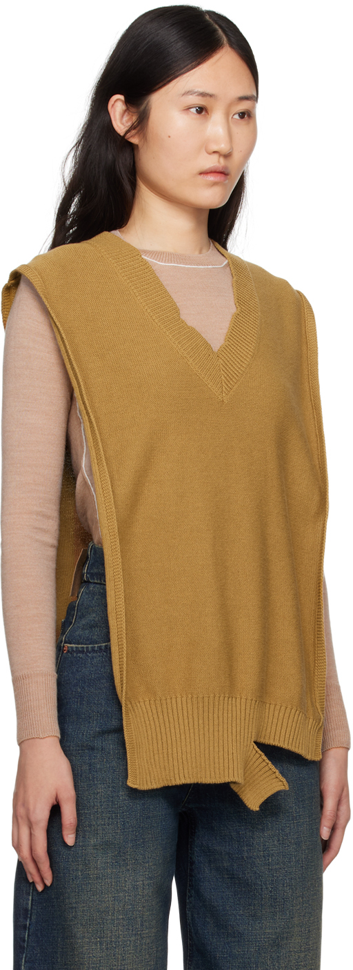 Mm6 Maison Margiela Tan Distressed Stole In 155 Camel