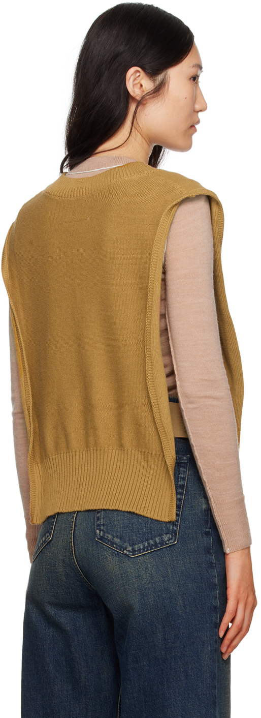 Mm6 Maison Margiela Tan Distressed Stole In 155 Camel