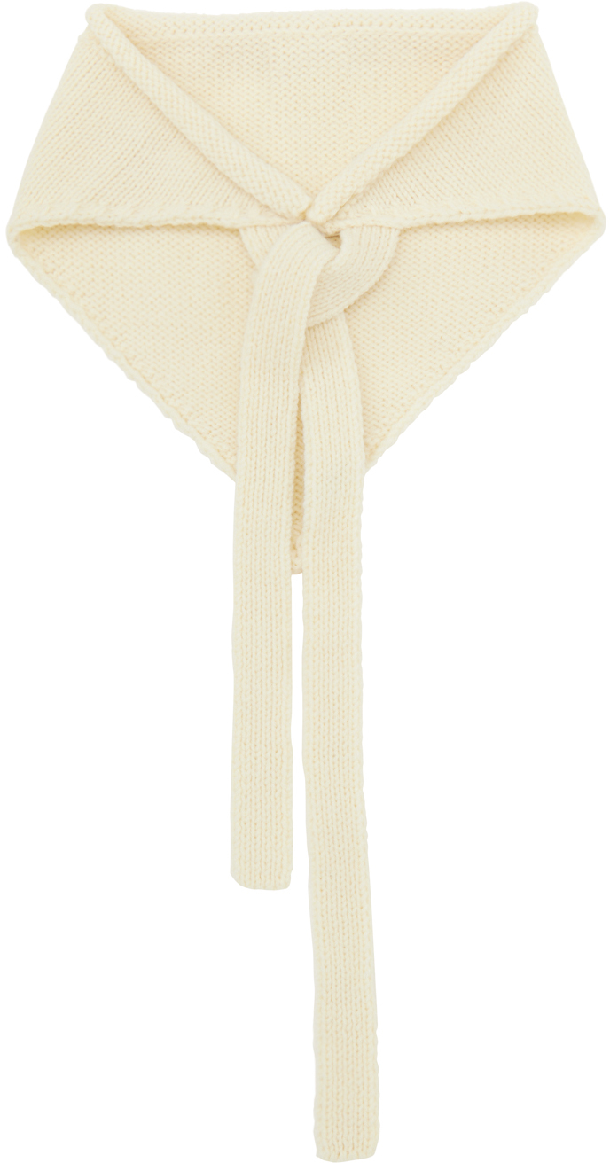 Off White Virgin Wool Bandana by MM6 Maison Margiela on Sale