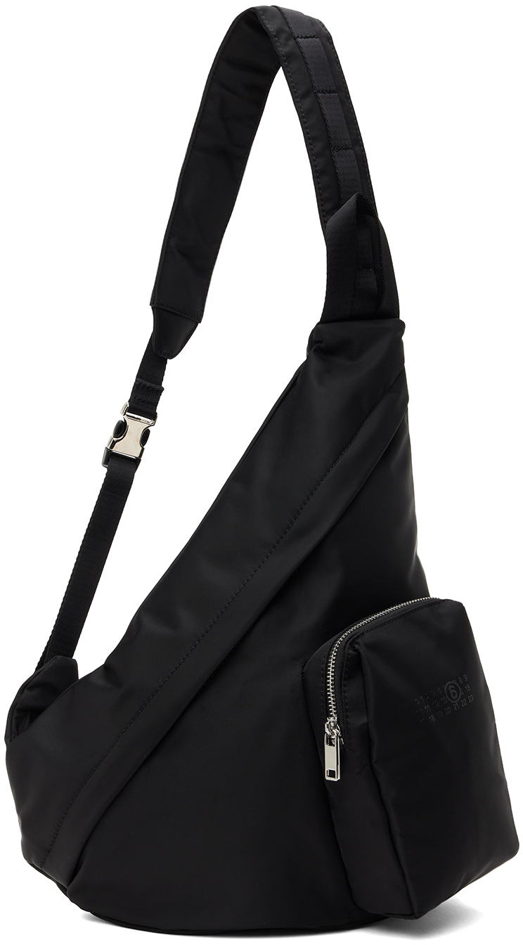 Mm6 Maison Margiela Black Triangle Sling Bag In T8013 Black