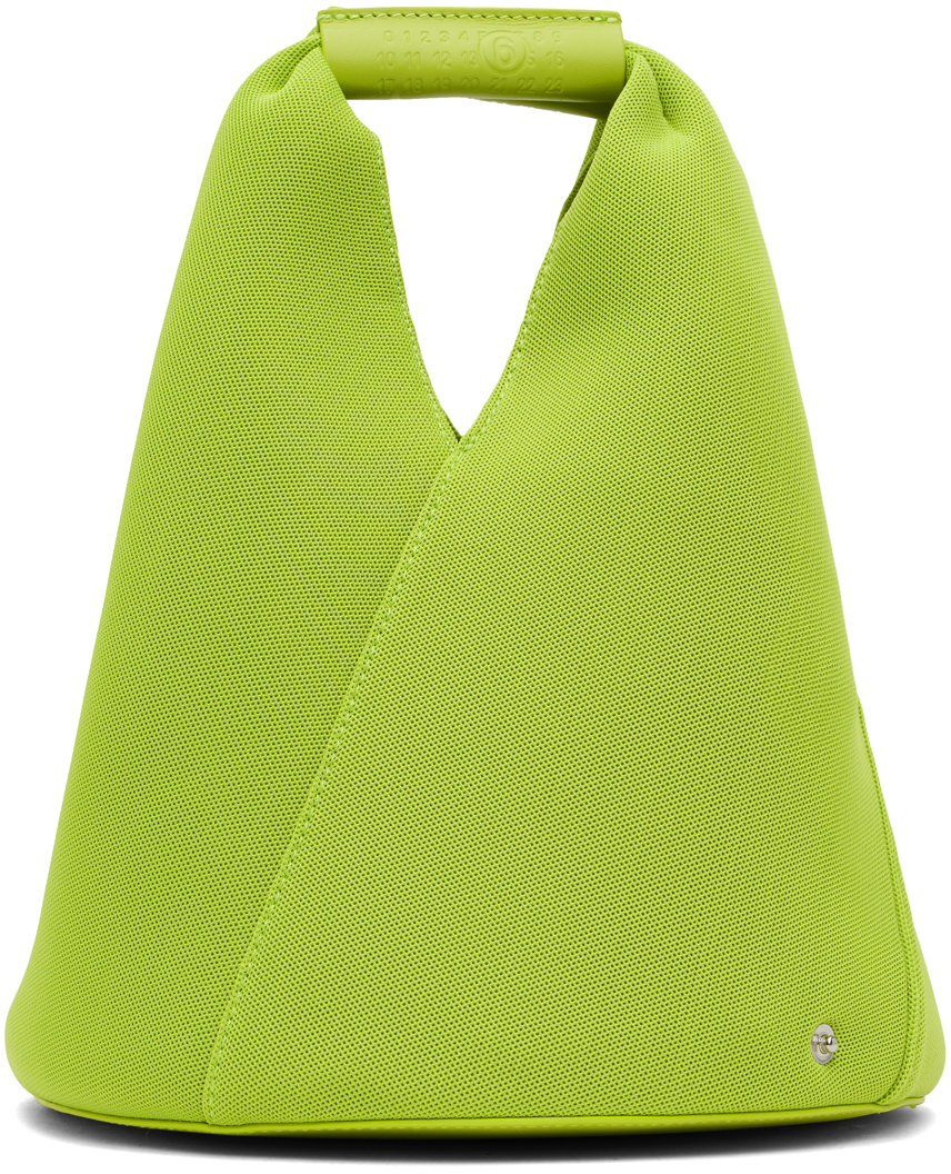 Shop Mm6 Maison Margiela Green Triangle Bucket Bag In T7280 Lime Green