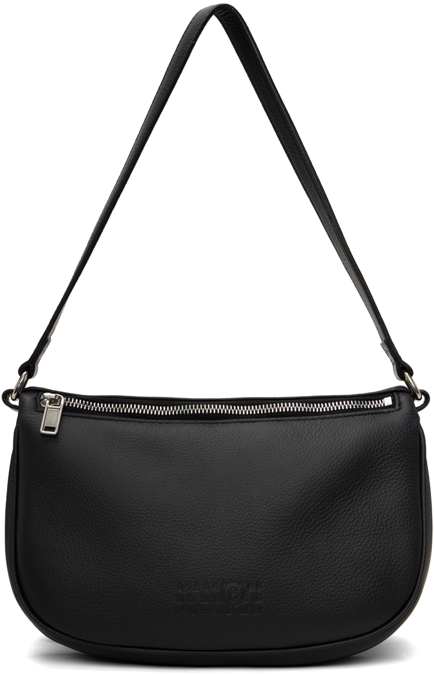 MM6 Maison Margiela: Black Double Slouchy Shoulder Bag | SSENSE