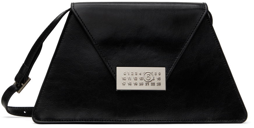 Shop Mm6 Maison Margiela Black Numeric Medium Bag In T8013 Black