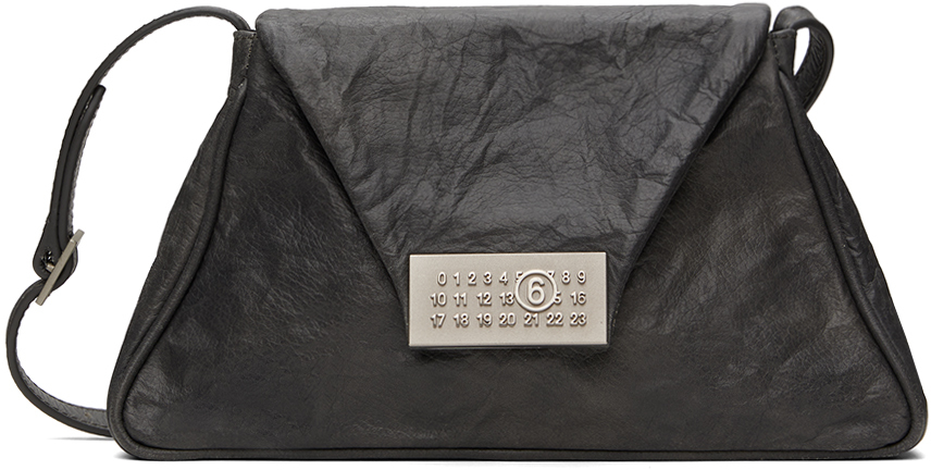 Mm6 Maison Margiela Black Numeric Medium Shoulder Bag In T8013 Black