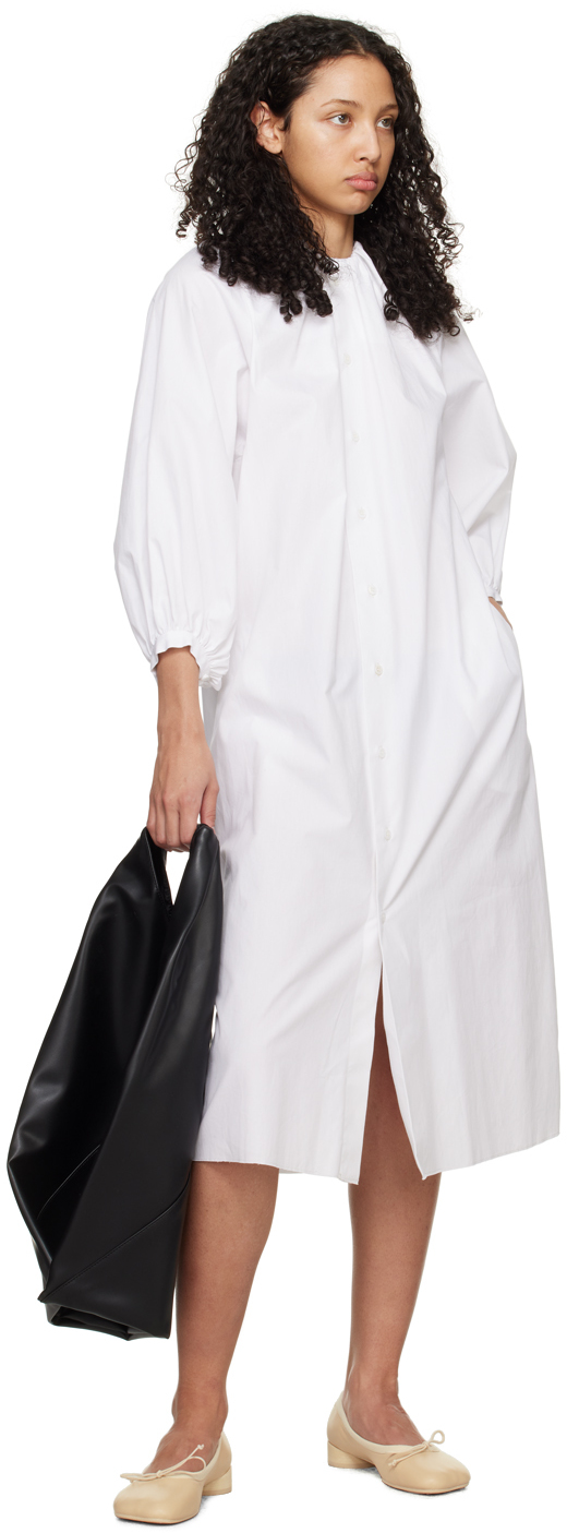 Mm6 Maison Margiela White Buttoned Maxi Dress In 100 White