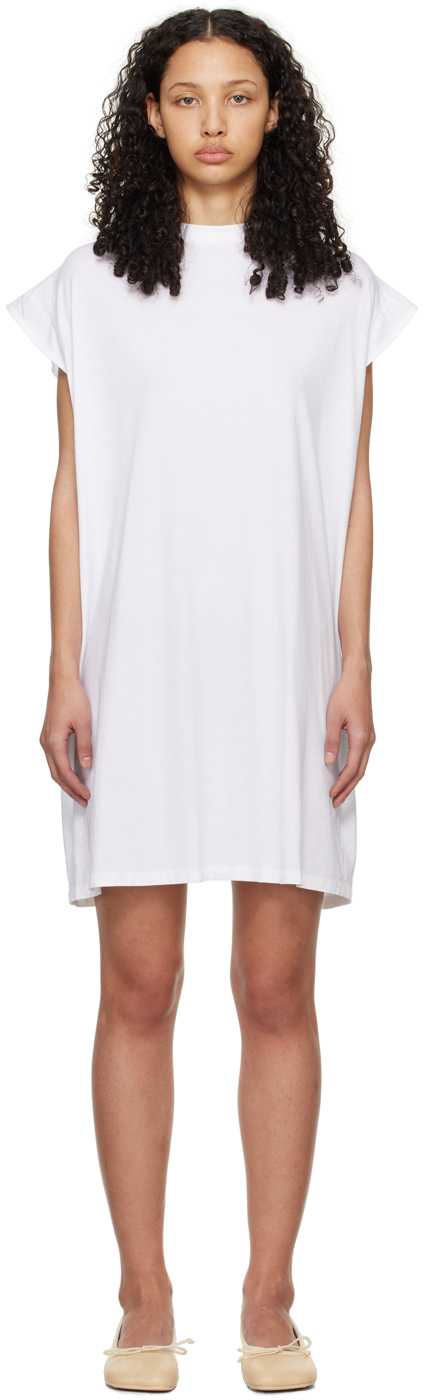 White & Black Layered Midi Dress