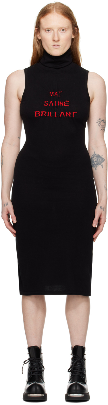 Robe Fourreau Noire Plissée Maison Margiela - Taille XS - 100% Polyester, Sans Manches - Neuf Avec Étiquettes