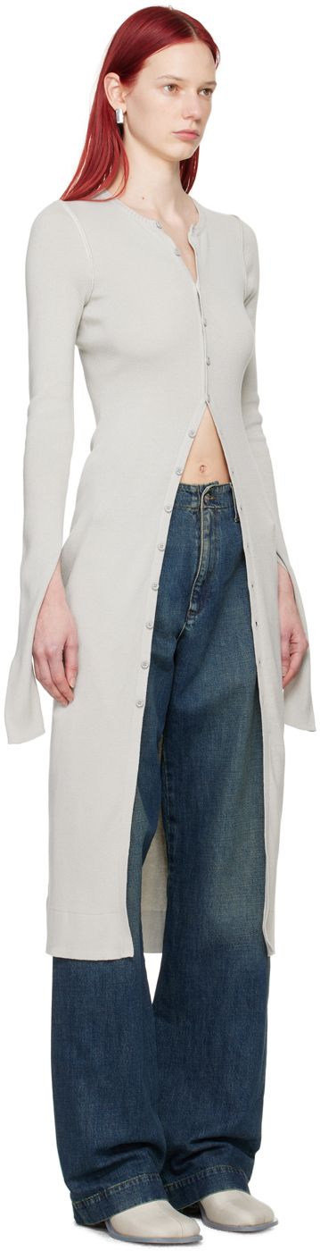 Mm6 Maison Margiela Gray Inverted Seam Midi Dress In 800 Light Grey
